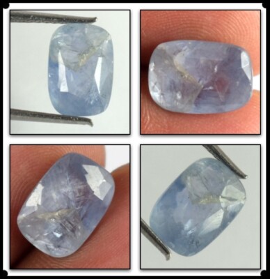 4.45 Karat 100% Natürlich Ceylon Blau Saphir Edelstein Kissen Cut Certified BS53