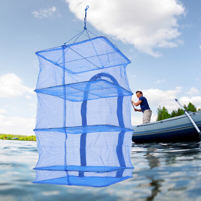 Foldable 4 Layers Drying Net Hanging Vegetable Fish Dishes Mesh Dryer Rack Good