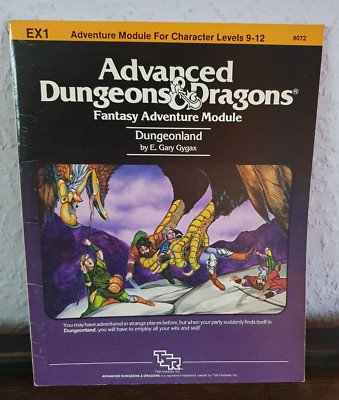 AD&D Advanced Fantasy Adventure Module EX1 DUNGEONLAND TSR 9072 Gary Gygax 1983