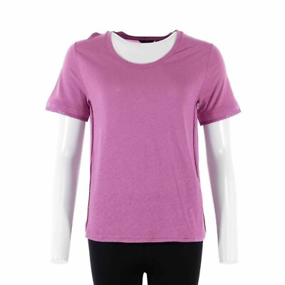 Marke: Mulberry Kurzarm Shirt Gr. M in Brombeer Lila mit Seide & Leinen