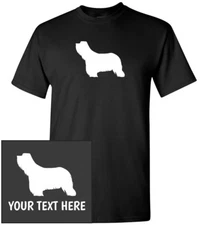 Bearded Collie Silhouette T-Shirt, Men Women Youth Kids Long Tank Custom Tee dog