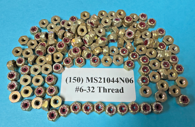 150 ea MS21044N06 AN365-632A Self Locking Aircraft Lock Nuts with