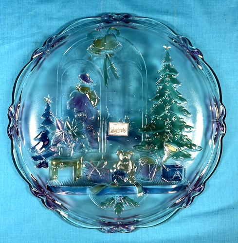 ~Park Avenue "Christmas Joy" 14" Handpainted Heavy Glass Platter~ Item #3127008 - Picture 3 of 10