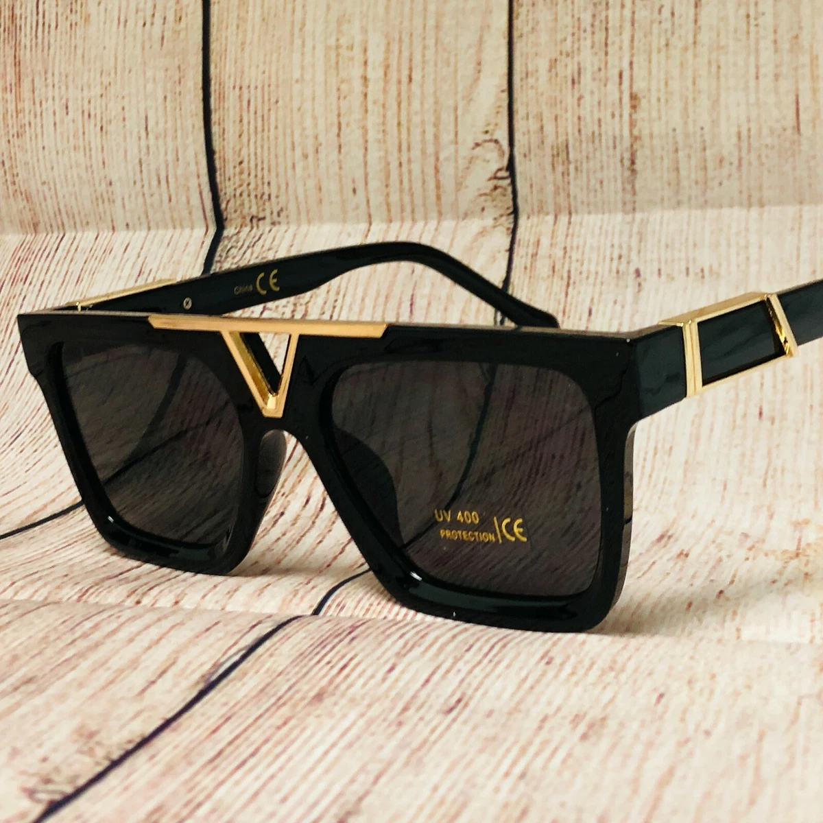 Men s SUNGLASSES DESIGNER SQUARE RETRO GOLD FRAME SHADES GANGSTER STYLE FASHION
