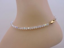 SWAROVSKI  Crystal Ankle Bracelet, Handmade, Aurora Borealis ANKLET, Bicones
