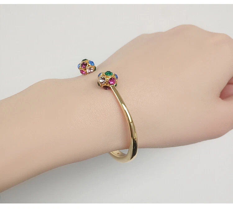 Bracciale Kate Spade Lady Marmellata Multicolore Pave Ball Oro 14k Pt Cerniera