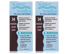 Waterworks Water Activated Permanent Powder Hair Color- 34 Mahogany 2pc Combo
