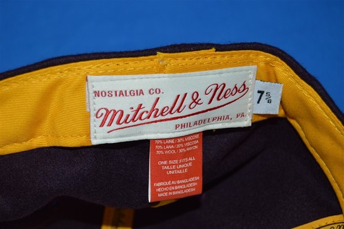 LOS ANGELES LAKERS WOOL LOW PROFILE DARK PURPLE MITCHELL & NESS CAP HAT 7 5/8 - Picture 4 of 4