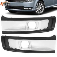 Pair Fog Lights Trim Bezel Cover Front For Ford Flex 2013-2019 Left+Right Side
