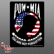 Pow Mia Flag Sticker - Car Truck Window Vinyl Decal Usa Prisoner War Fs2012