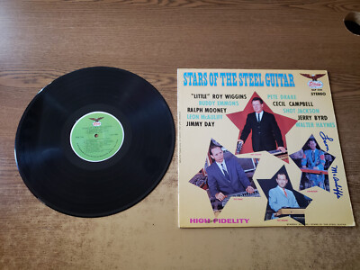AUTOGRAPHED 1960s EXCELLENT LEON MCAULIFF/VARIOUS Stars Of The Steel Guitar LP33