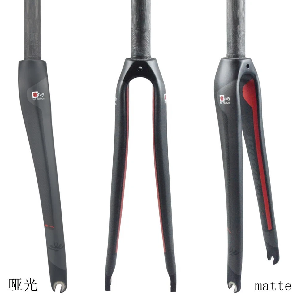 Horquilla rígida completa de fibra de carbono para bicicleta de carretera 700*25C horquilla delantera de freno C Foto 2 de 4