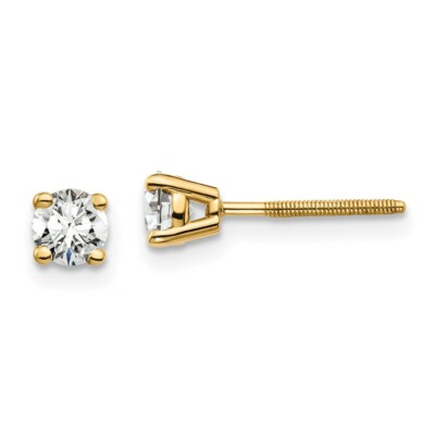 14K Gold Lab-Created Diamond 1/2ctw Certified VS/SI, D E F, Screw Back Earrings