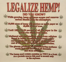 LEGALIZE HEMP! DID YOU KNOW? POT WEED MARIJUANA LEAF MARY JANE  SHIRT #MJ-4