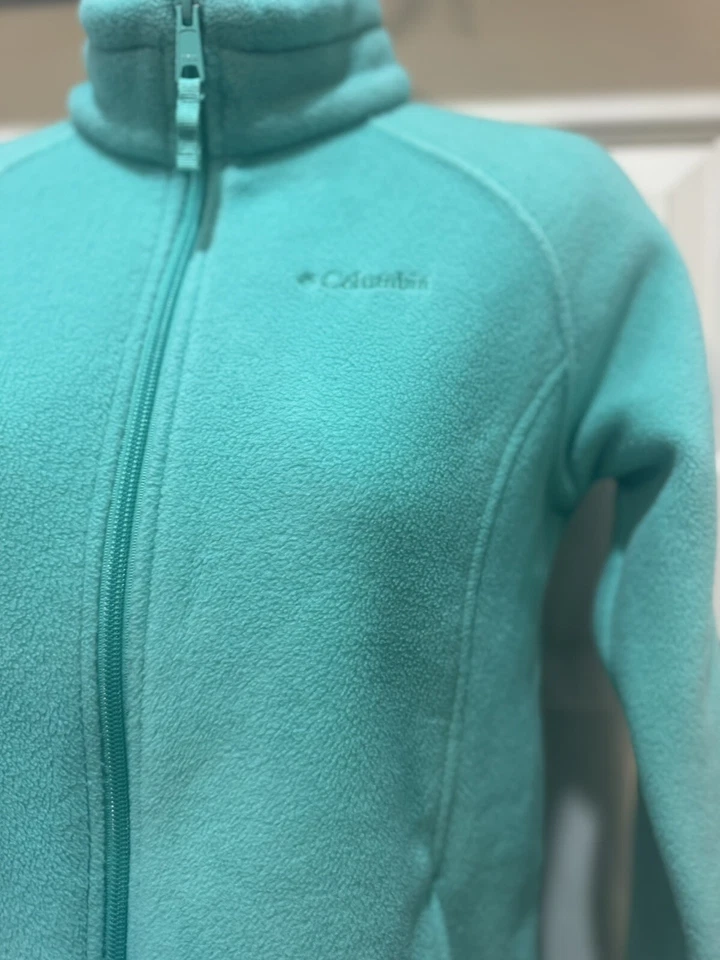 CHAQUETA COLOMBIA NIÑA polar AQUA VERDE MENTA primavera otoño cremallera grande 14-16 Foto 2 de 4