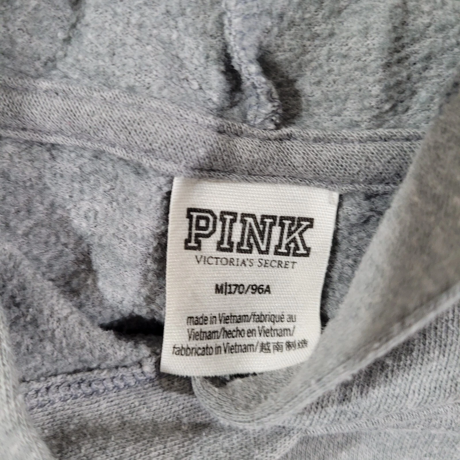 UNDERCOVER Victorias Secret Felpa con Cappuccio Donna Grigio Medio R Bianco Pullover a Righe Tempo Libero