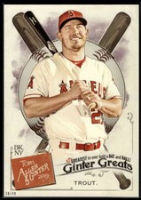 Mike Trout 2019 Allen and Ginter Ginter Greats 5x7 #GG-46 38/49 Angels