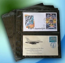 Supersafe First Day Cover #6 Album Refill Pages 2 Pocket - 20 Black Pages (2pks)