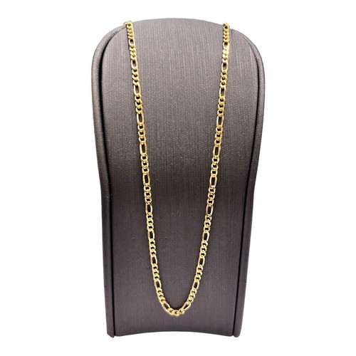 9ct 9k Yellow Gold Italian (3x1) Figaro Link Chain Necklace 6.24 Grams 50cm. New - Picture 2 of 8