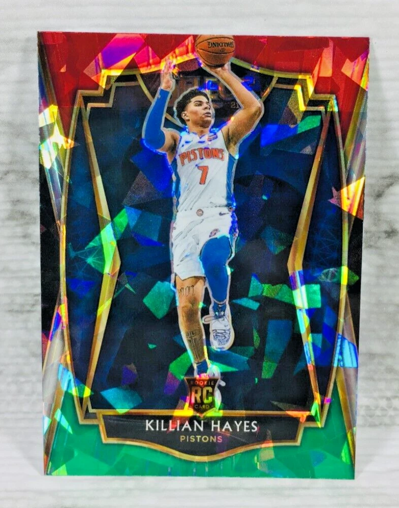 2020-21 PANINI SELECT #181 KILLIAN HAYES RC (RED WHITE & GREEN CRACKED ICE) (A)