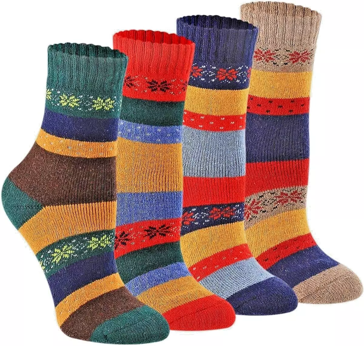 KEAZA 4 pair pack Gift Set CREW SOCKS Multi Color Women s NEW Box