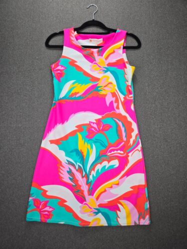 Jude Connally XS Beth Mod Hot Pink Floral Sheath Dress 1311 | eBay