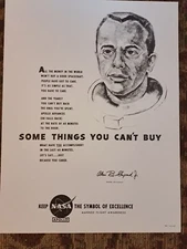 NASA Space Poster Allan Shepard "Some Things You Can't Buy" Small 10.5"x8" 