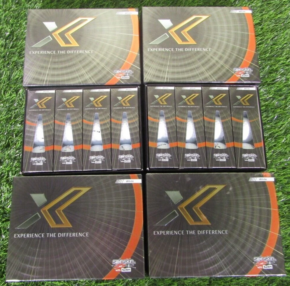 New Lot of 6 Dozen XXIO X White Golf Balls. SpinSkin with Serm
