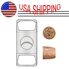 Galiner Cigar Cutter Puncher Shape Double Stainless Steel Cigar Retro Style Gift