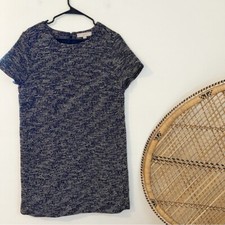Loft Navy Blue Multicolor Boucle Dress Size 14