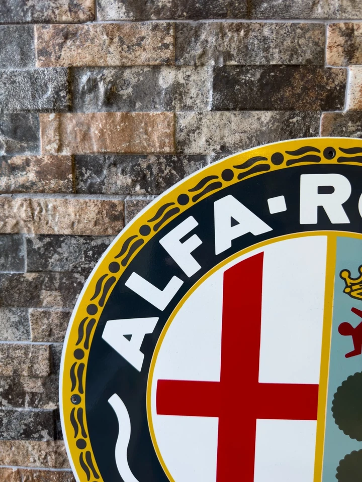 Placa Alfa Romeo Vintage Rara - Placa Alfa Romeo Milano 1950 - 19,7" (50cm) - Imagem 4 de 4