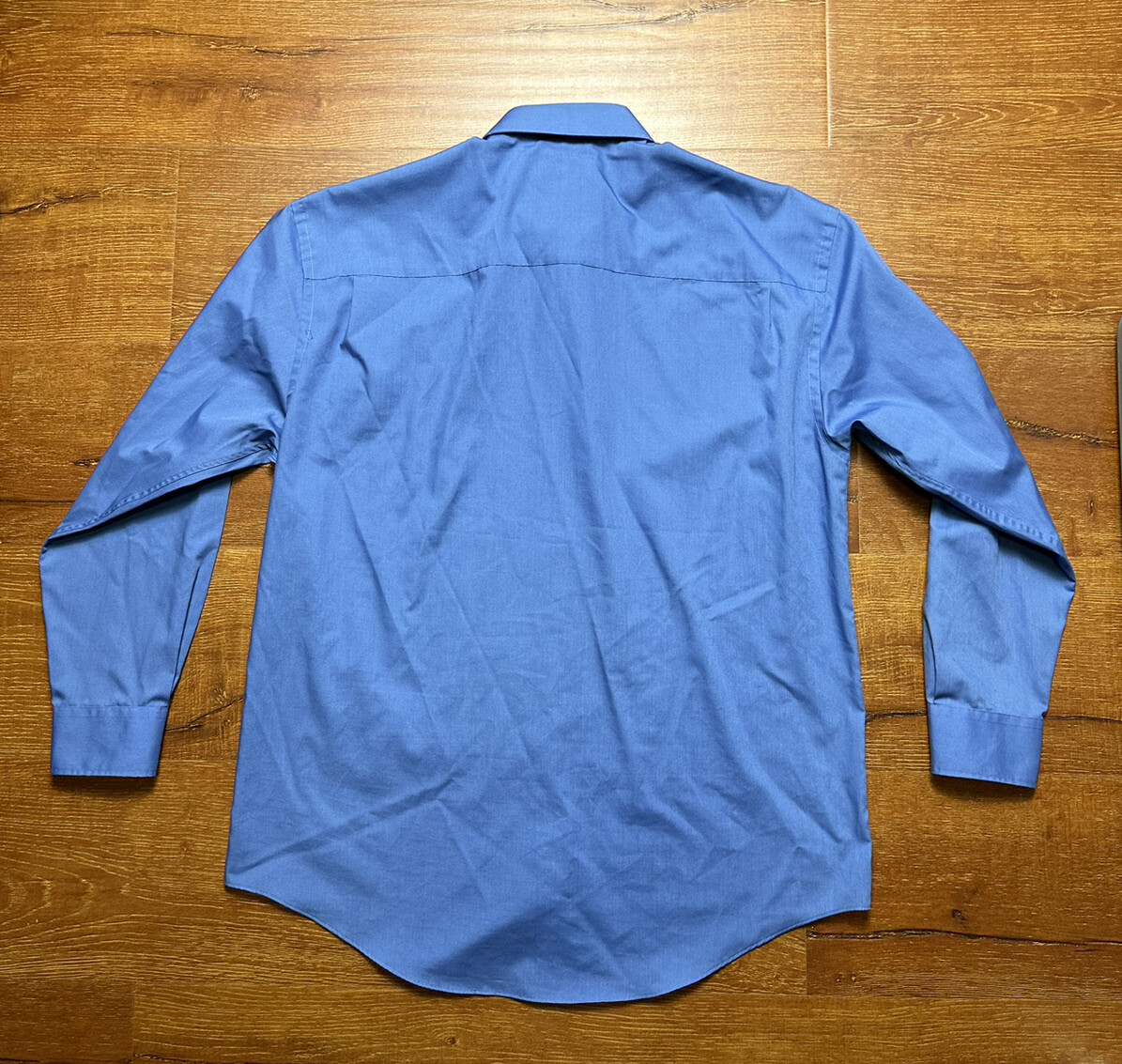 Yves Saint Laurent YSL camicia uomo 16 32 33 blu manica lunga abito abbottonato