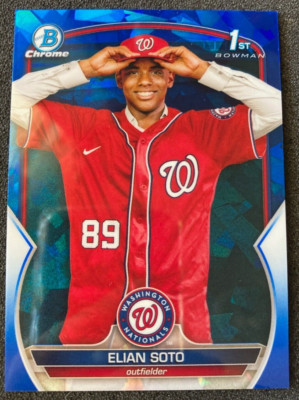 2023 Bowman Chrome Sapphire #BCP-177 Elian Soto. Washington Nationals