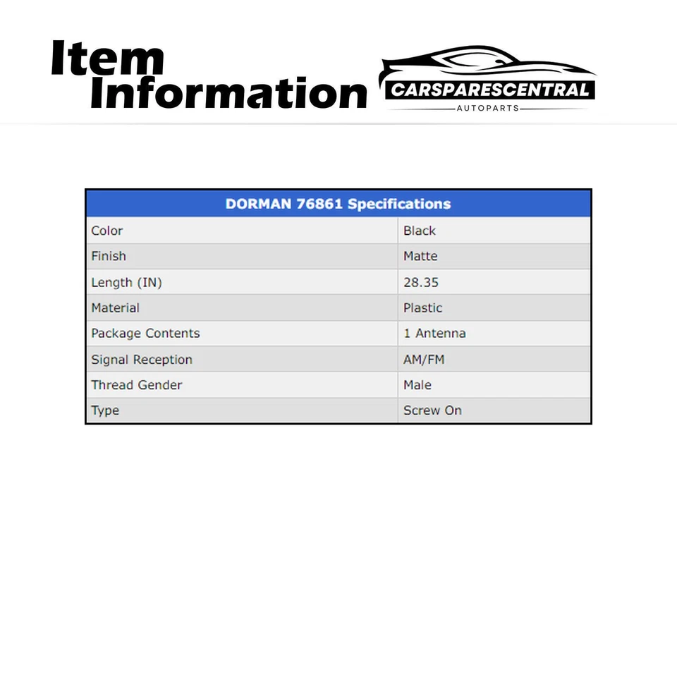 Mástil de antena Dorman para Ford Focus 2,0 L 2000-2007 Ford Focus 2,3 L 2003-2007 Foto 4 de 4