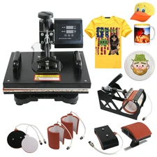6 in 1 Heat Press Machine for t shirts machine combo kit swing away sublimation