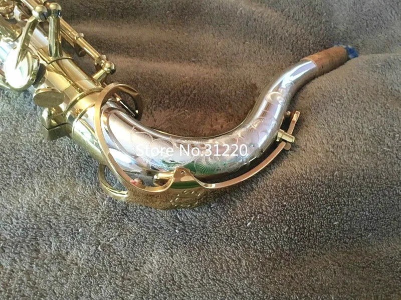 Tenor Bb Saxophone, Nickel plated silver Surface Gold Key B Flat Sax eBay