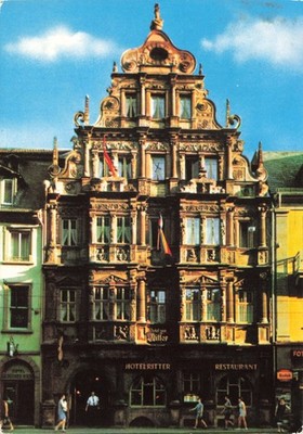 Postcard Germany Heidelberg Hotel zum Ritter St. Georg Renaissance Architecture