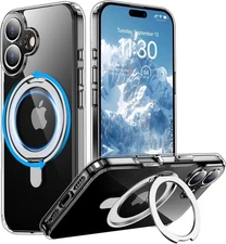 Temdan Magnetic for iPhone 16 Case,[with 360°Rotatable Invisible Magnetic O-Ring