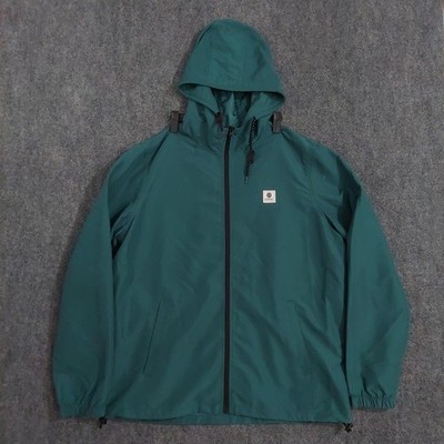 Element Jacket Mens XL Green Wolfeboro Hooded Windbreaker Full Zip Lightweight