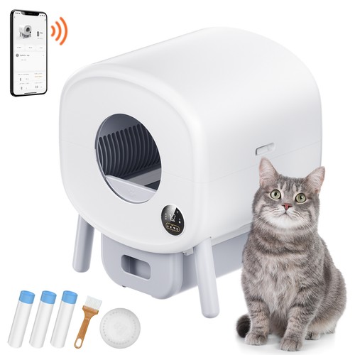 75L Self Cleaning Cat Litter Box with Odor Removal APP Control Sensor Gray - Picture 1 of 12