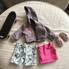 American Girl Doll Skateboard and Outfit