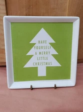 "Have yourself a  Merry  Little Christmas" Green Ceramic Dish by IQ Accessories