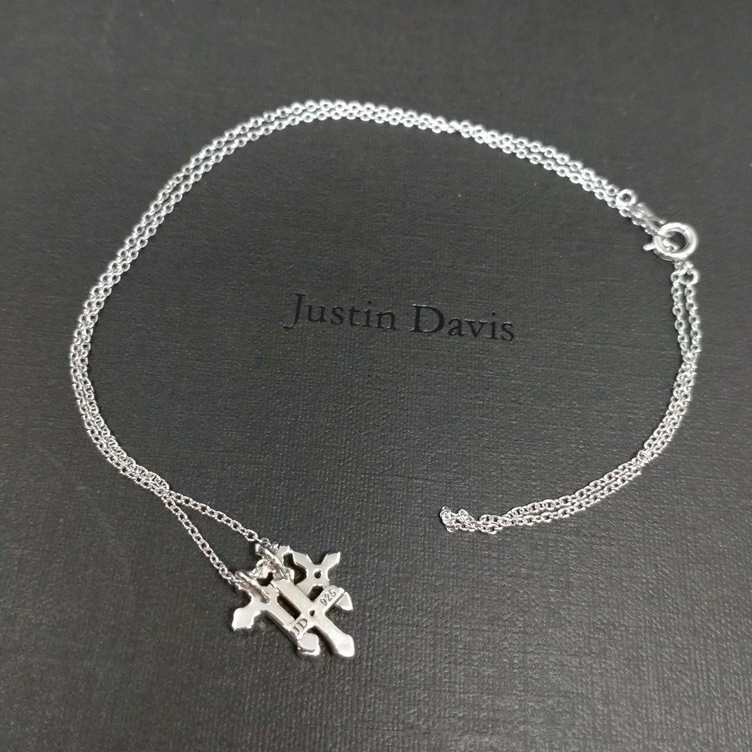 Justin Davis GRAVE CROSS Necklace SNJ440 Clear Stone 40cm Justin Davis GRAVE CROSS Necklace SNJ440 Clear Stone 40cm