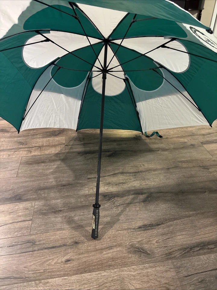 Paraguas de golf BagBoy verde blanco ventilación viento Arnold base de la Fuerza Aérea con cubierta Foto 3 de 4