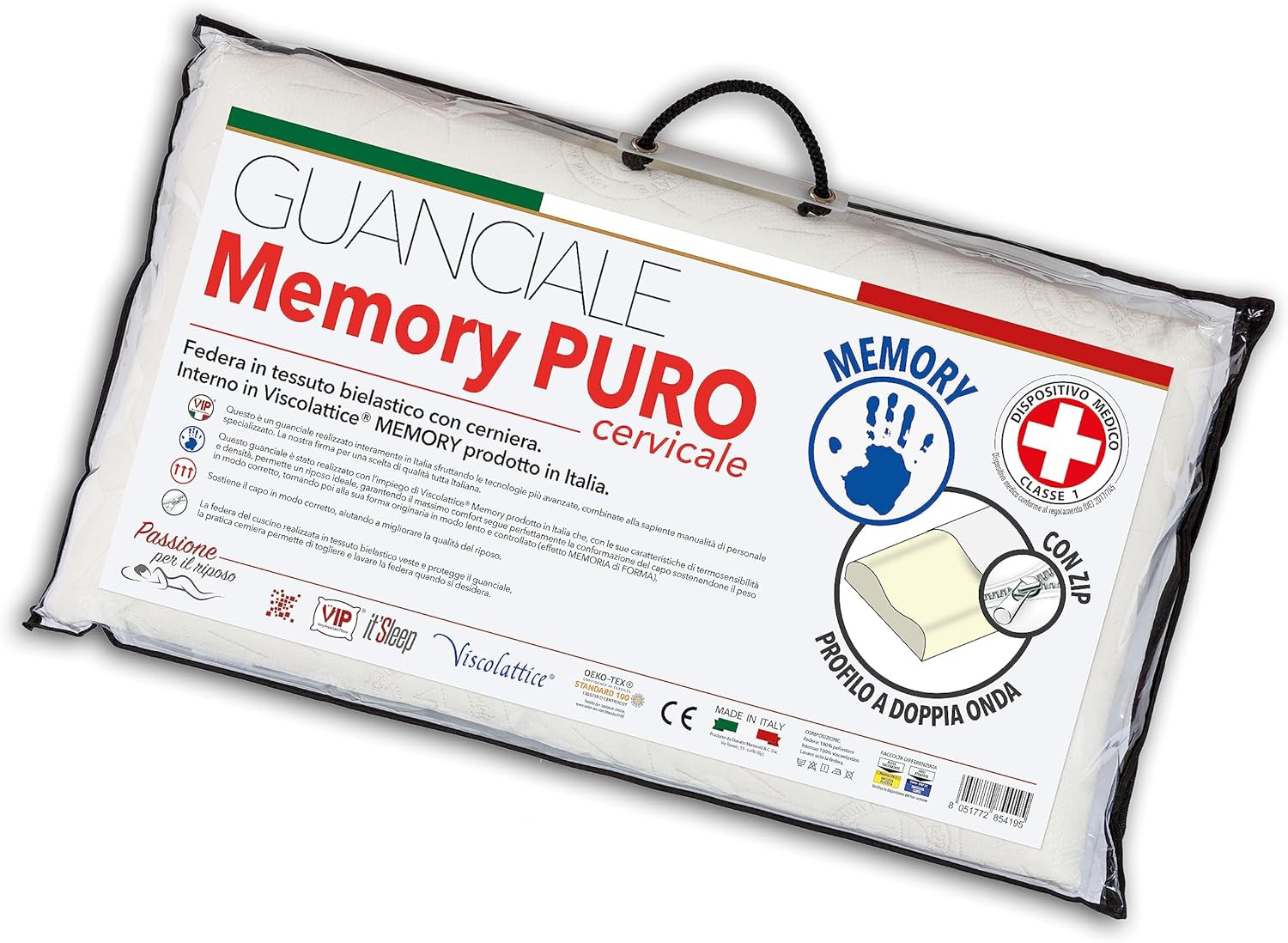 Cuscino Memory Bianco 42x72 H12 | Il Segreto per Dormire Bene