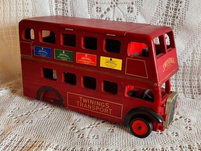 Twinnings Tea Wooden Box Tea Storage Vintage (missing 3 wheels)