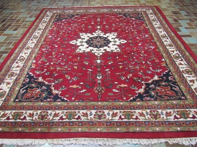Wohnzimmer Handgeknüpfter Orientteppich SARUK Carpet Rug Teppich 340x266cm