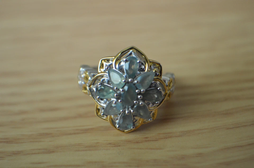 Anillo de Alejandrita Narsipatnam Cambio de Color 2.00ct 18K YG Sobre Plata Fina Talla 7 Foto 3 de 4