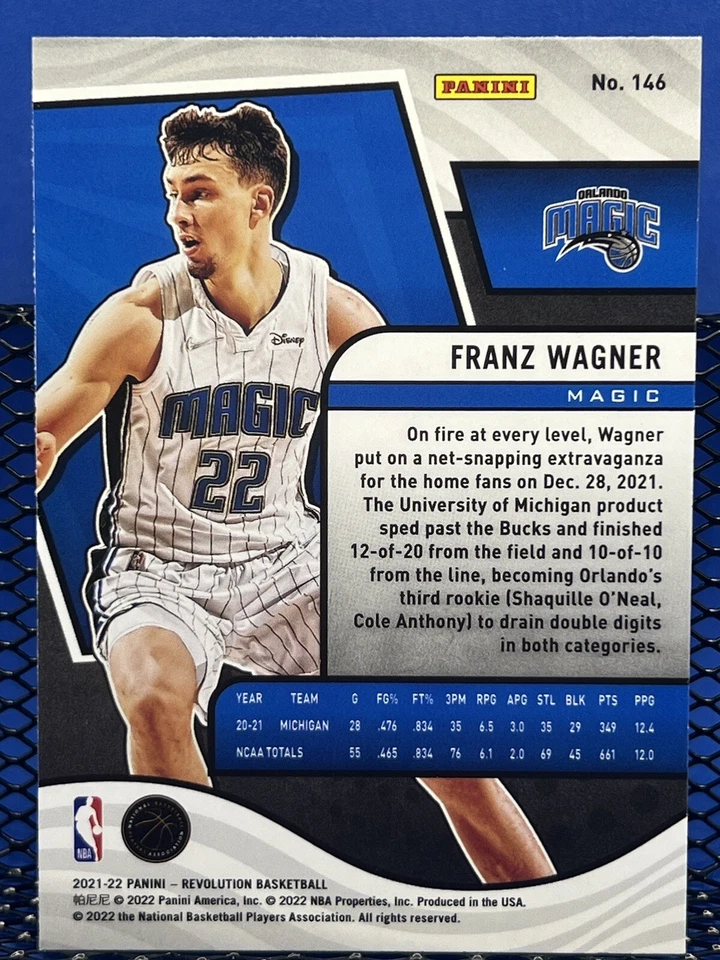 2021-22 Panini Revolution FRANZ WAGNER Base 146 Orlando Magic Rookie Card RC - Image 2 of 2