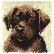 WonderArt "Chocolate Lab" Latch Hook Kit 12"x12"